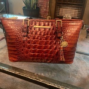 Brahmin Melbourne Mini Asher Satchel, Pecan Brown